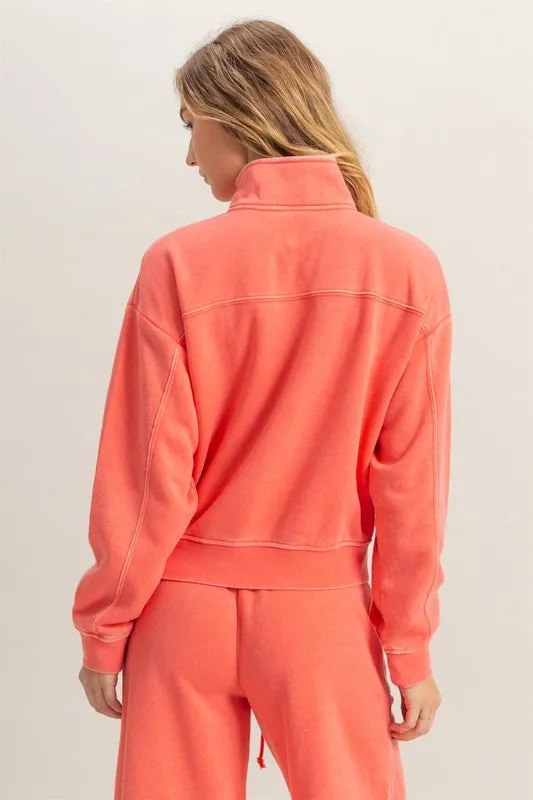 Pullover half zip up sweatshirt