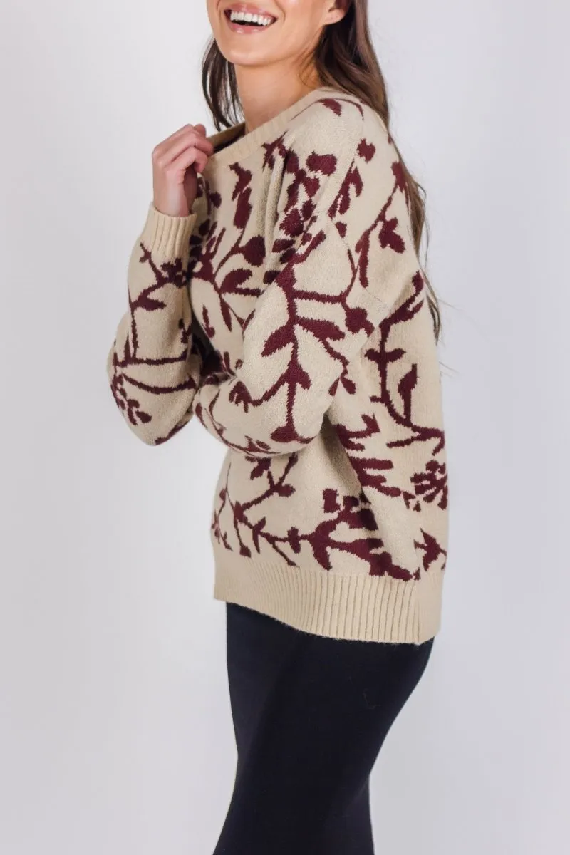 PULLOVER SWEATER (BROWN PATTERN)