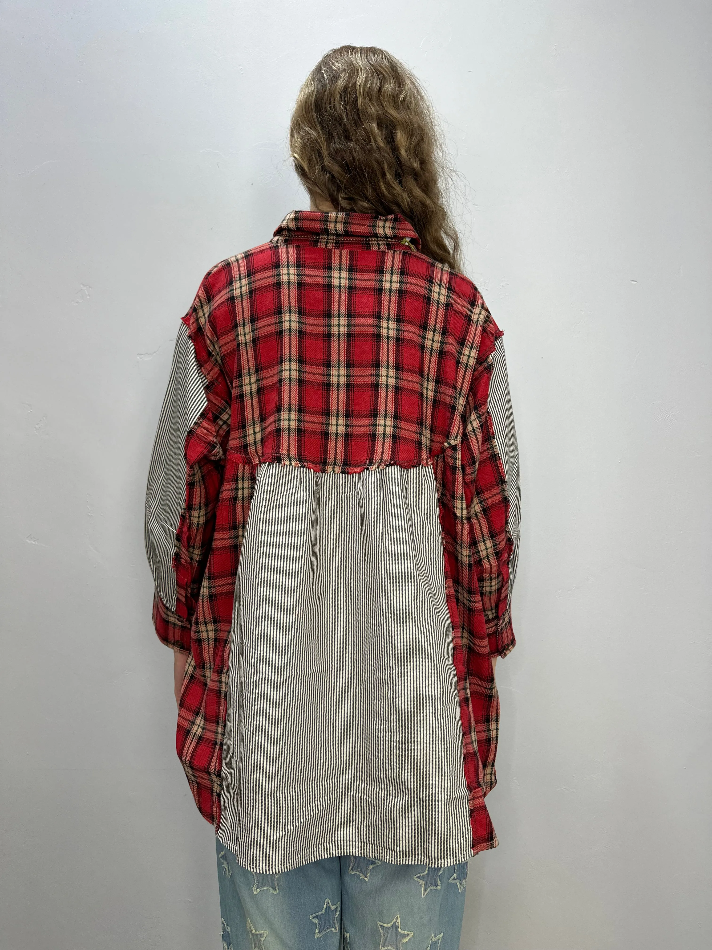 Red Mix-Match Plaid with Pockets