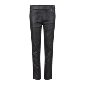 Robell Rita Leopard Print Trousers Black