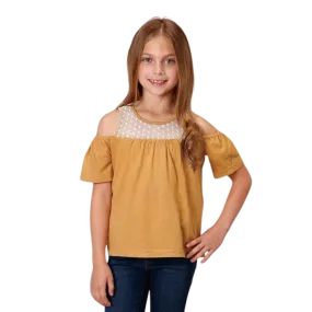 Roper Girl's Dip Dyed Cotton Yellow Blouse