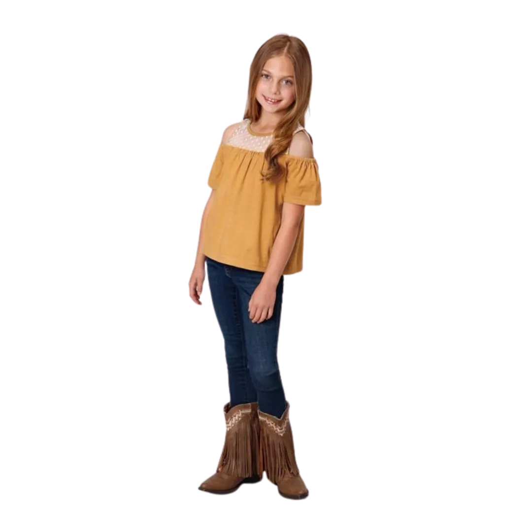 Roper Girl's Dip Dyed Cotton Yellow Blouse