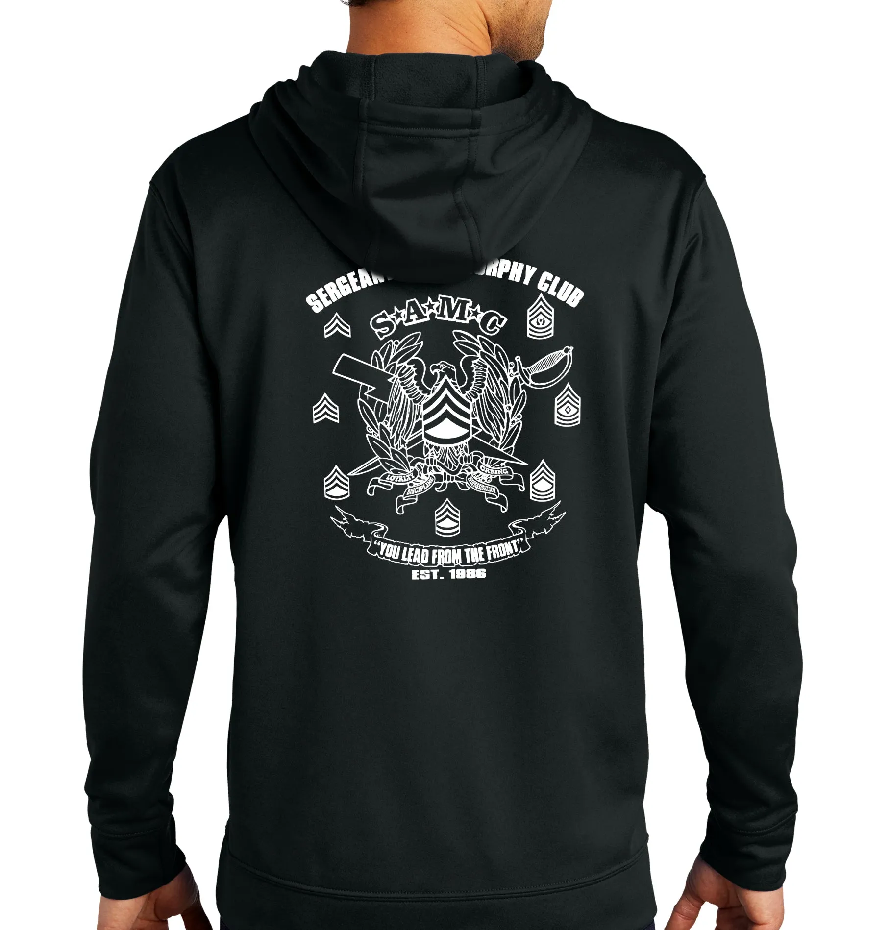 SAMC Performance Hoodie Sweatshirt. (This material is lighter than the 50-50) This sweatshirt is NOT approved for PT.