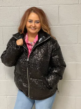 Sequin Puffer Jacket