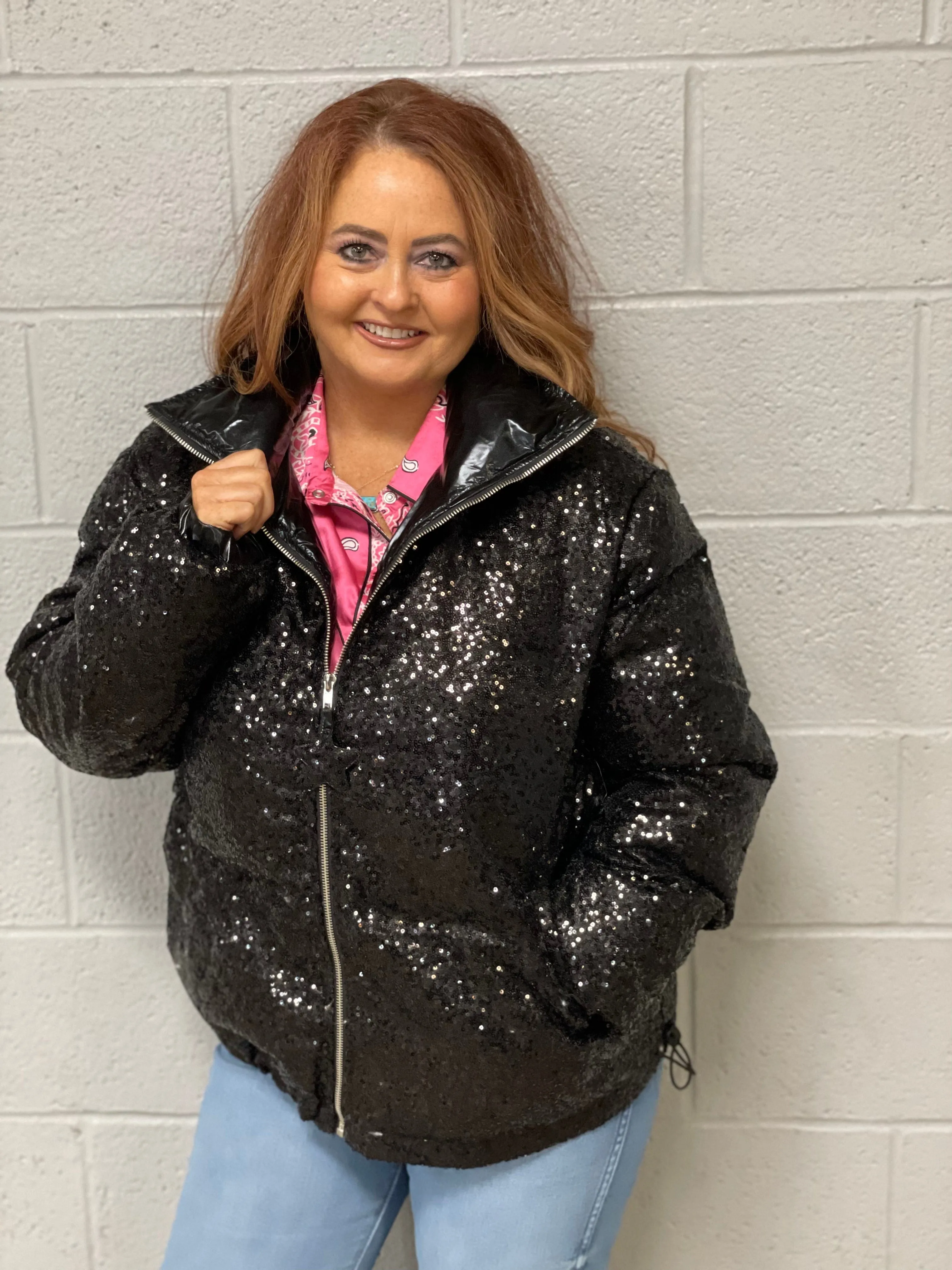 Sequin Puffer Jacket
