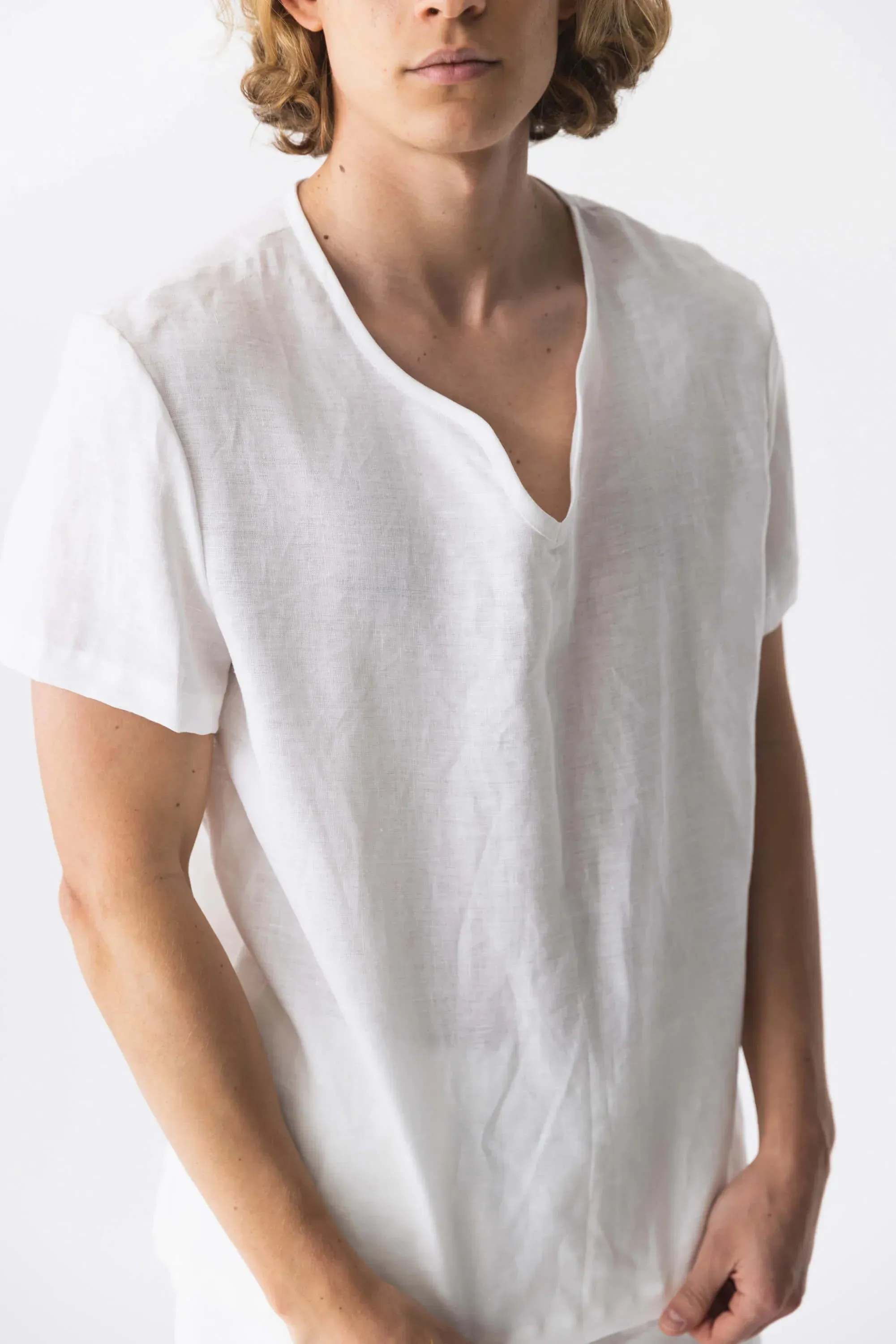 Short-sleeved linen tunic white - Marcelo