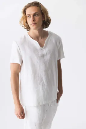 Short-sleeved linen tunic white - Marcelo