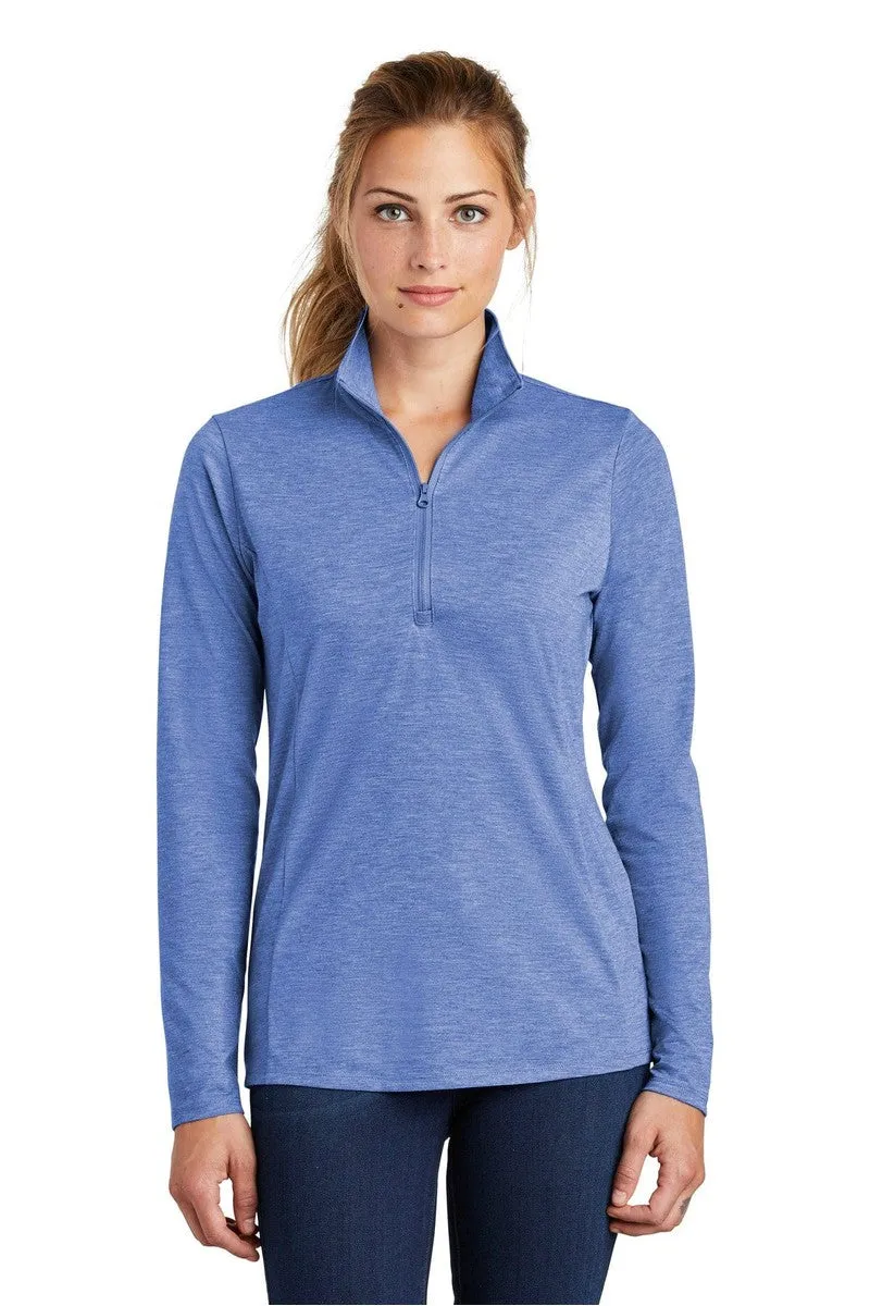 Sport-Tek LST407: Ladies PosiCharge Tri-Blend Wicking 1/4-Zip Pullover