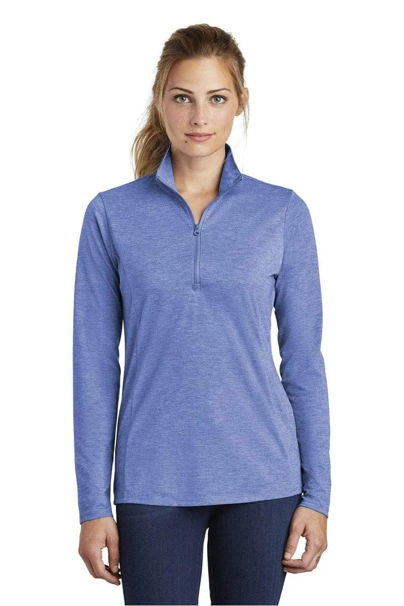 Sport-Tek LST407: Ladies PosiCharge Tri-Blend Wicking 1/4-Zip Pullover