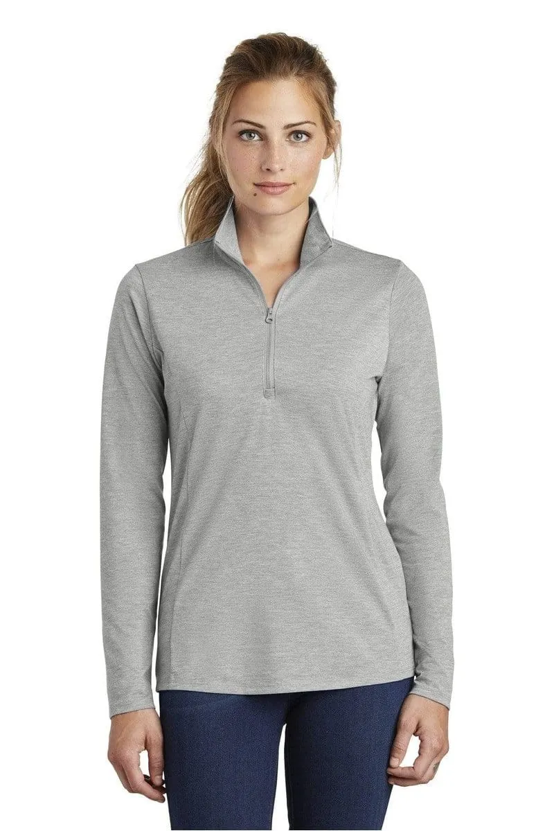 Sport-Tek LST407: Ladies PosiCharge Tri-Blend Wicking 1/4-Zip Pullover