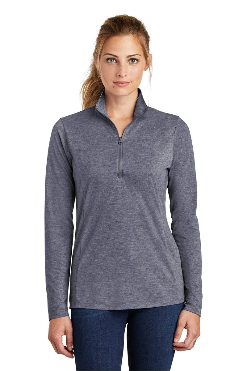 Sport-Tek LST407: Ladies PosiCharge Tri-Blend Wicking 1/4-Zip Pullover