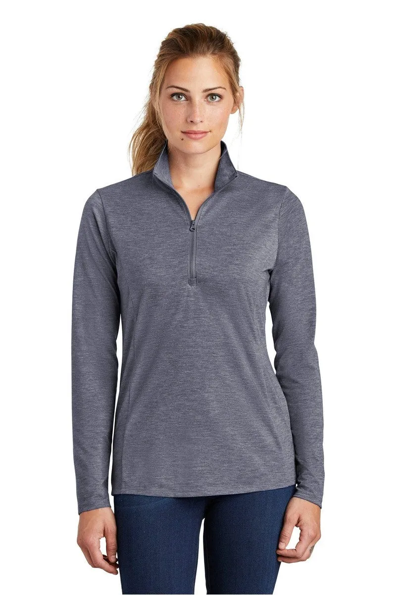 Sport-Tek LST407: Ladies PosiCharge Tri-Blend Wicking 1/4-Zip Pullover