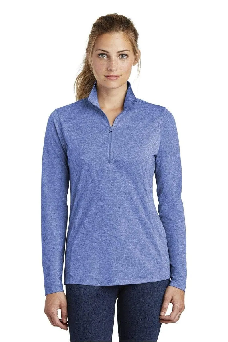Sport-Tek LST407: Ladies PosiCharge Tri-Blend Wicking 1/4-Zip Pullover