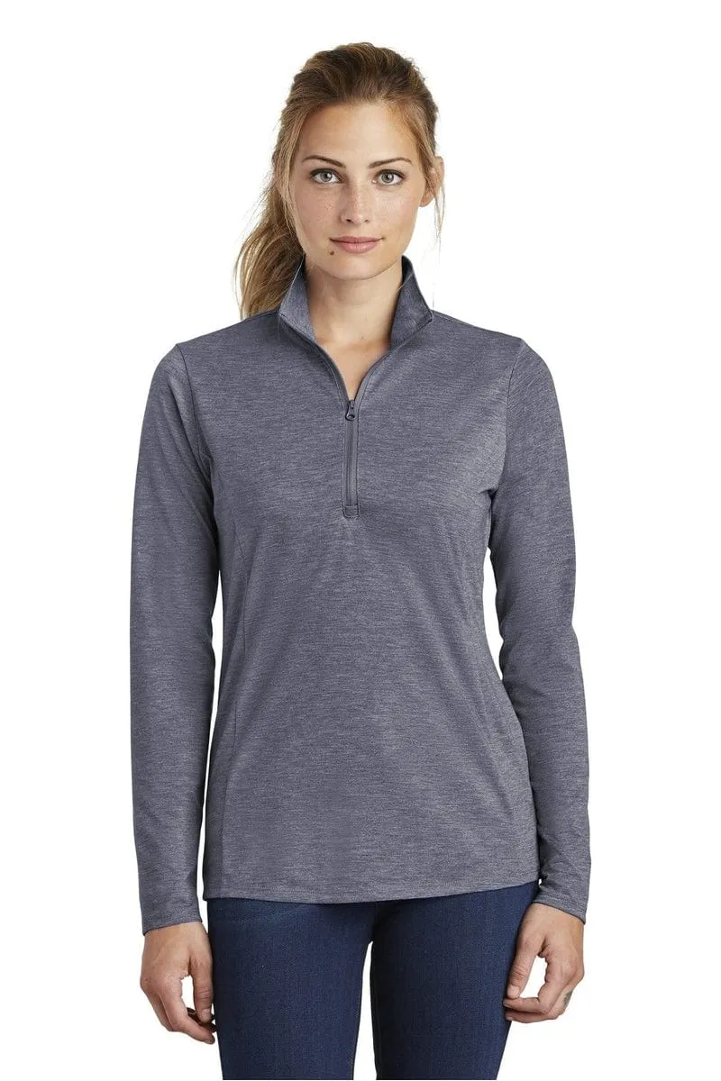 Sport-Tek LST407: Ladies PosiCharge Tri-Blend Wicking 1/4-Zip Pullover
