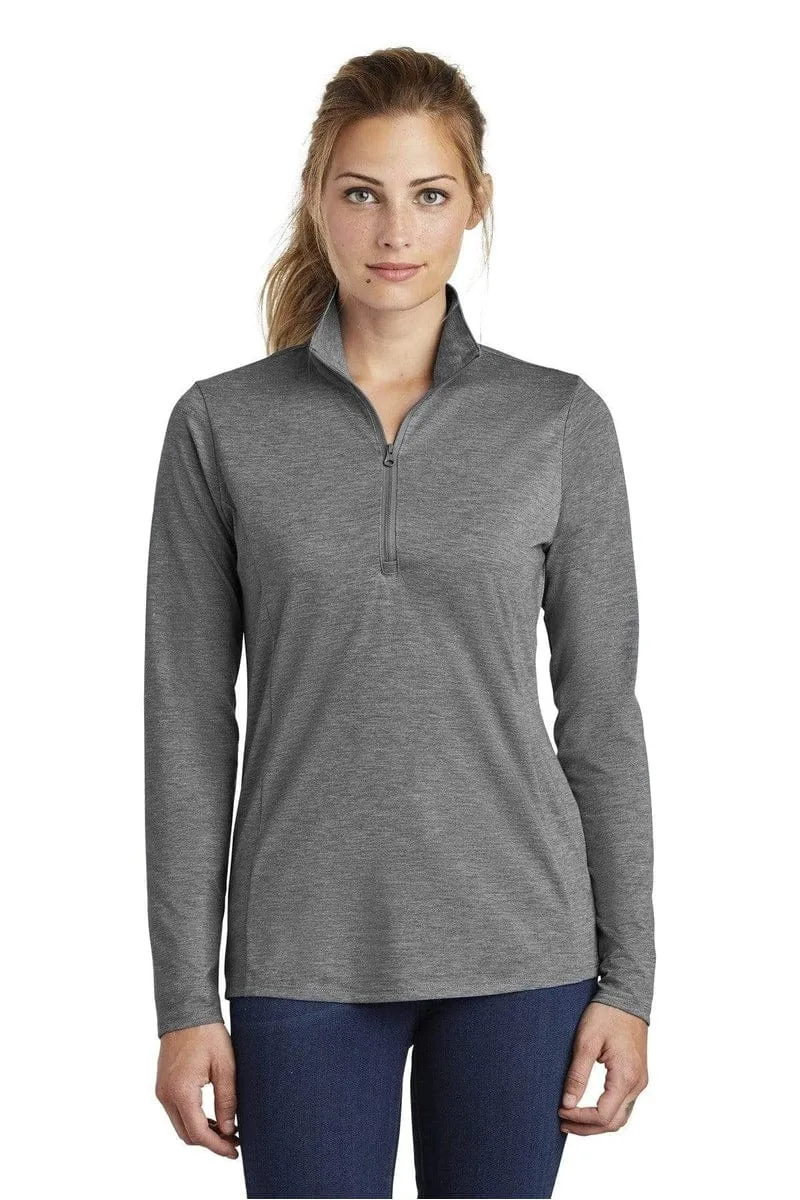 Sport-Tek LST407: Ladies PosiCharge Tri-Blend Wicking 1/4-Zip Pullover