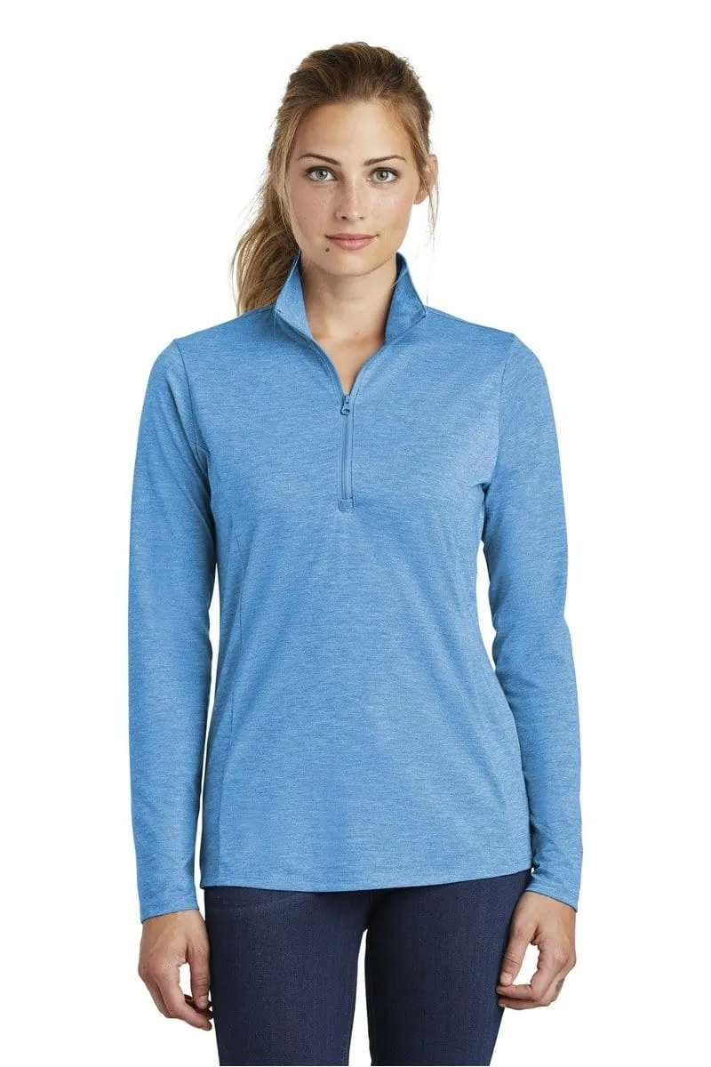 Sport-Tek LST407: Ladies PosiCharge Tri-Blend Wicking 1/4-Zip Pullover