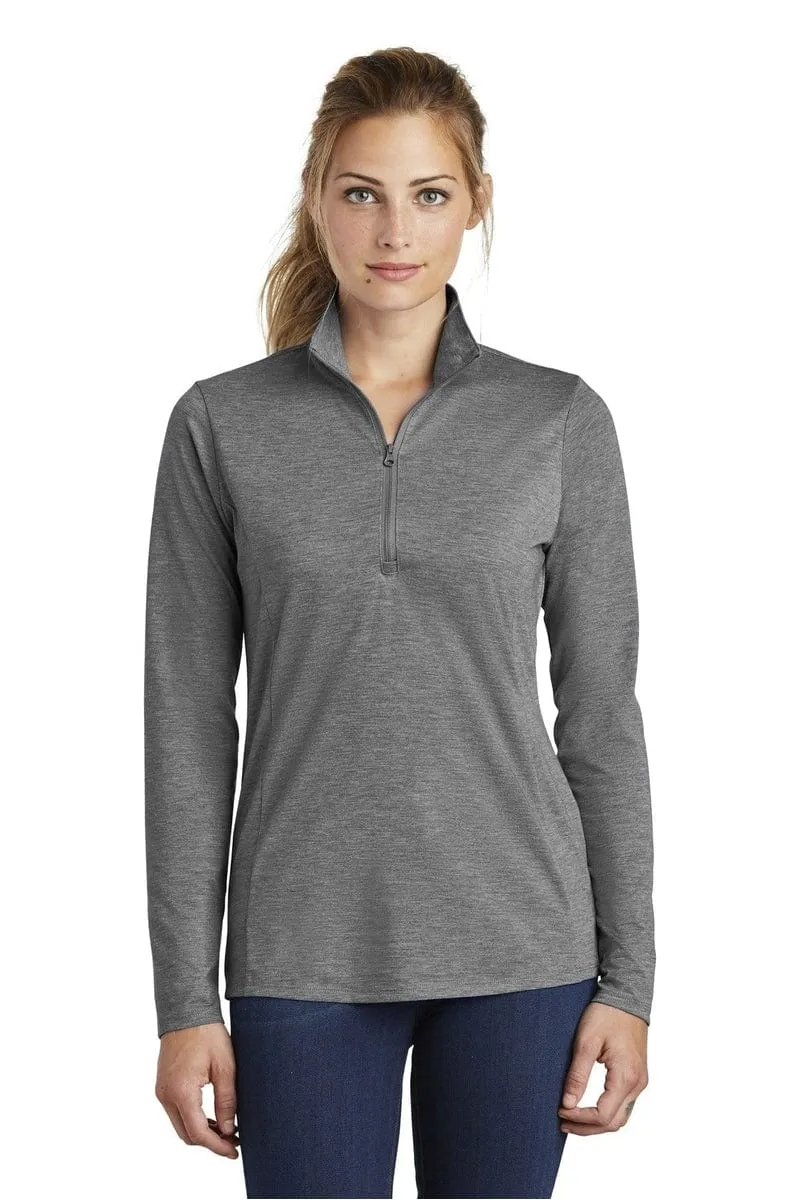 Sport-Tek LST407: Ladies PosiCharge Tri-Blend Wicking 1/4-Zip Pullover