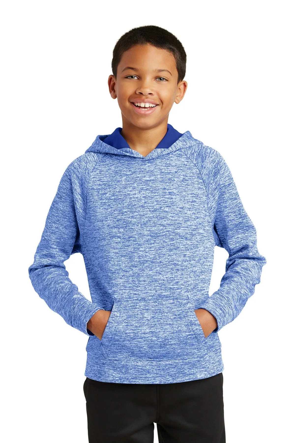 Sport-Tek YST225: Youth PosiCharge Electric Heather Fleece Hooded Pullover