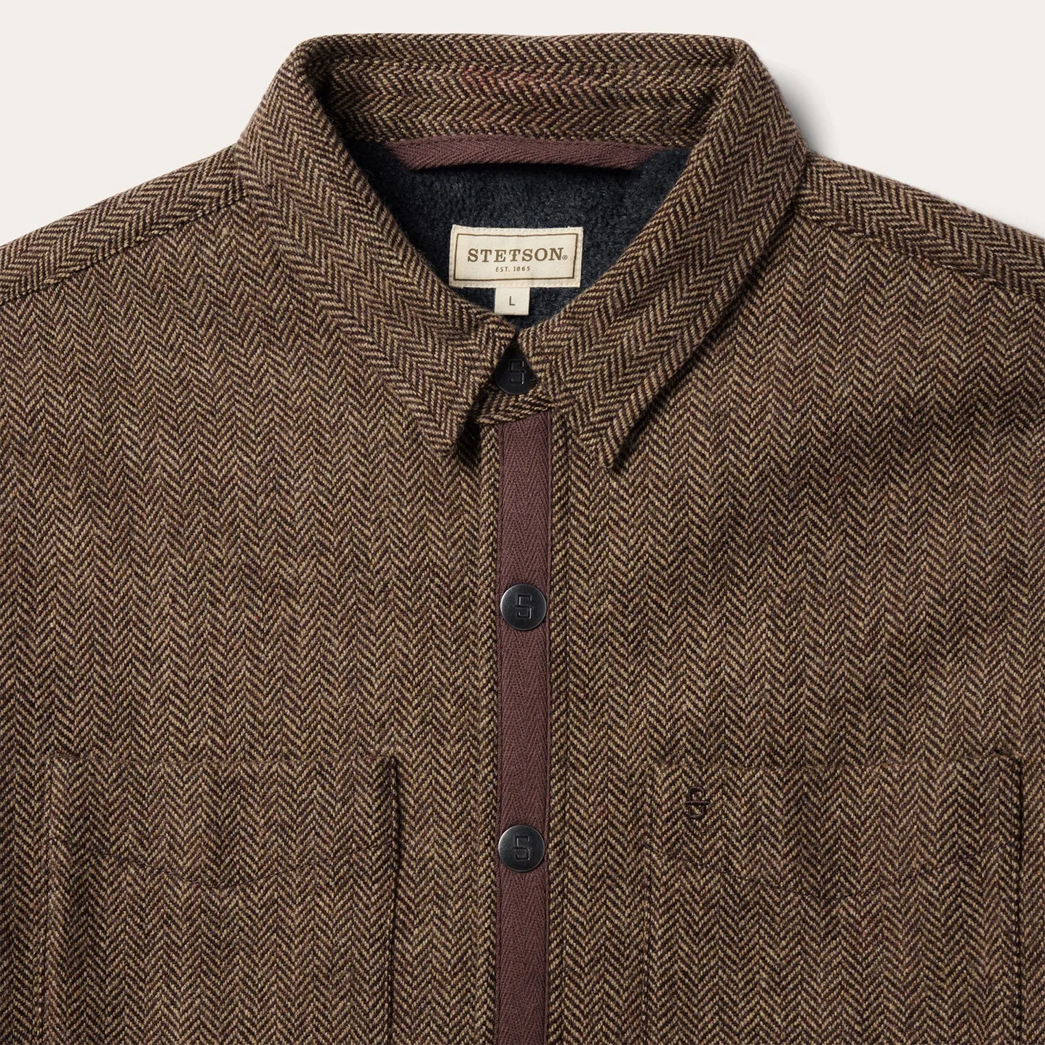Stetson Men Herringbone Shirt Jacket