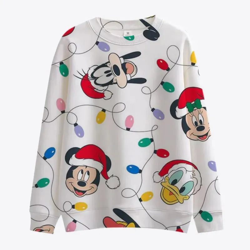 Stitch And Mickey Crew Collar Christmas Sweatshirt
