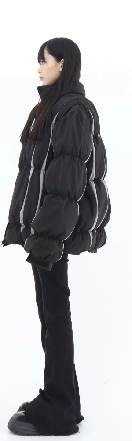 Stripe Oversized Puffer Jacket