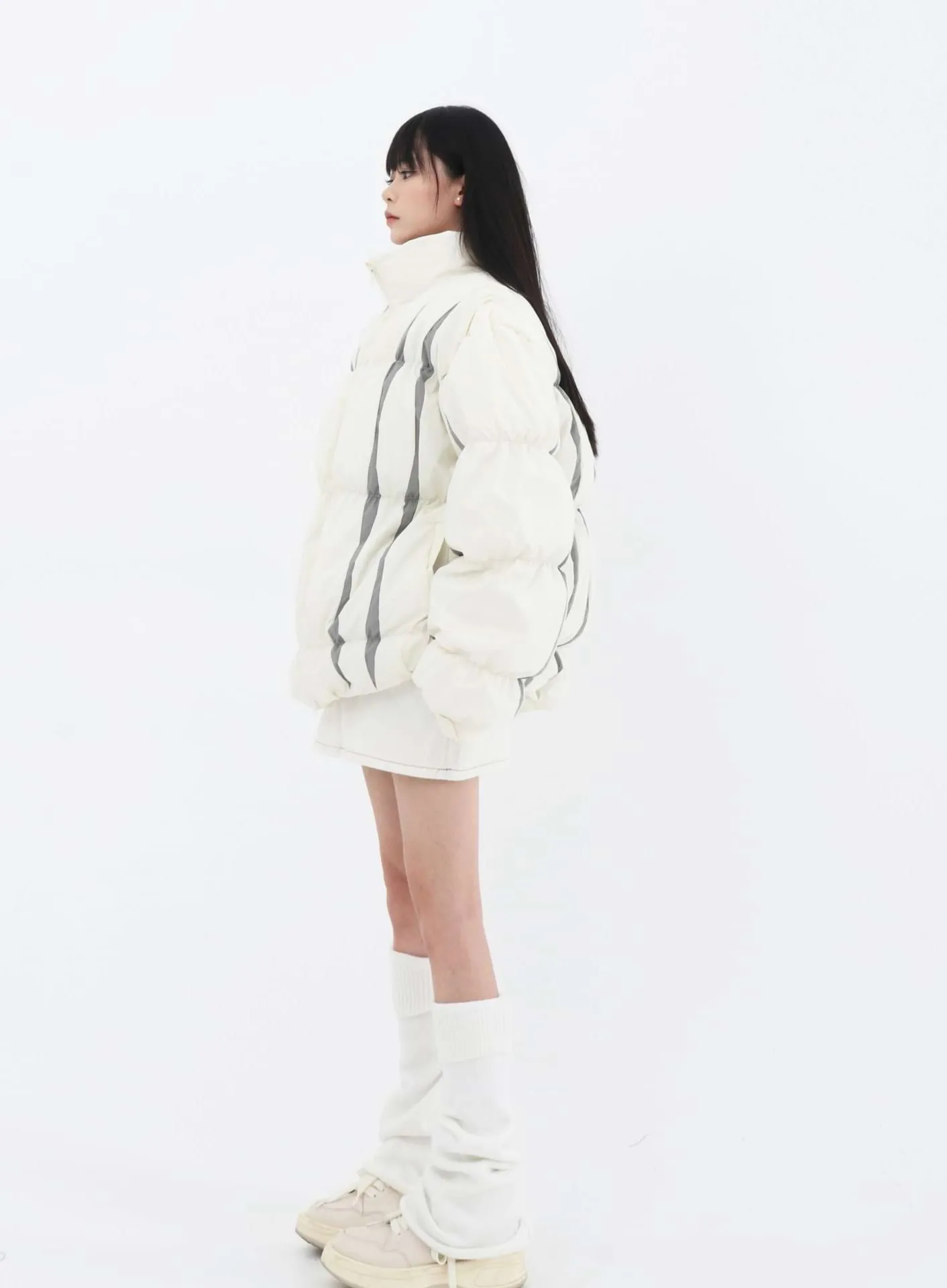 Stripe Oversized Puffer Jacket