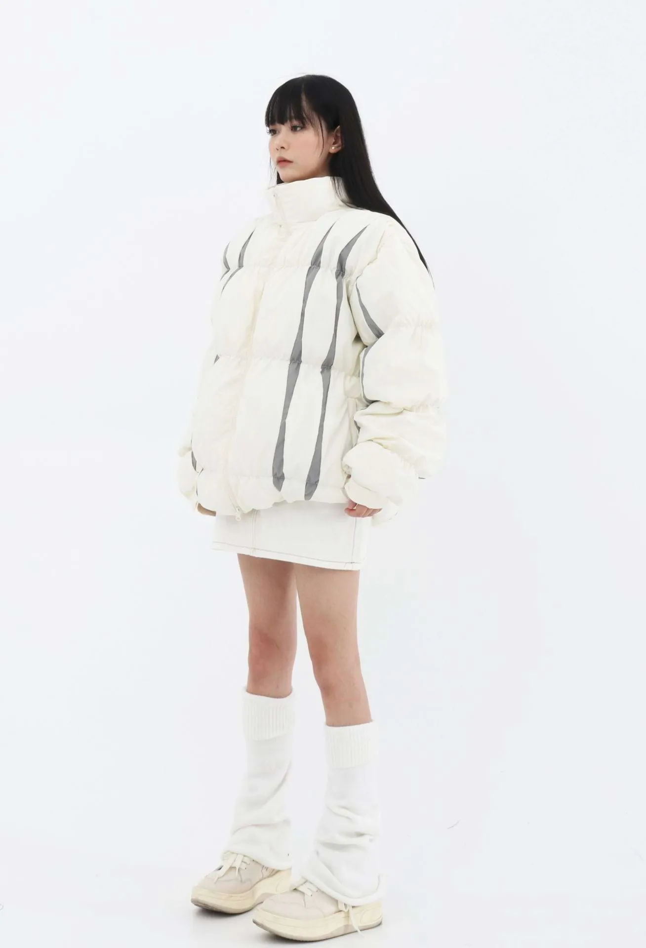 Stripe Oversized Puffer Jacket