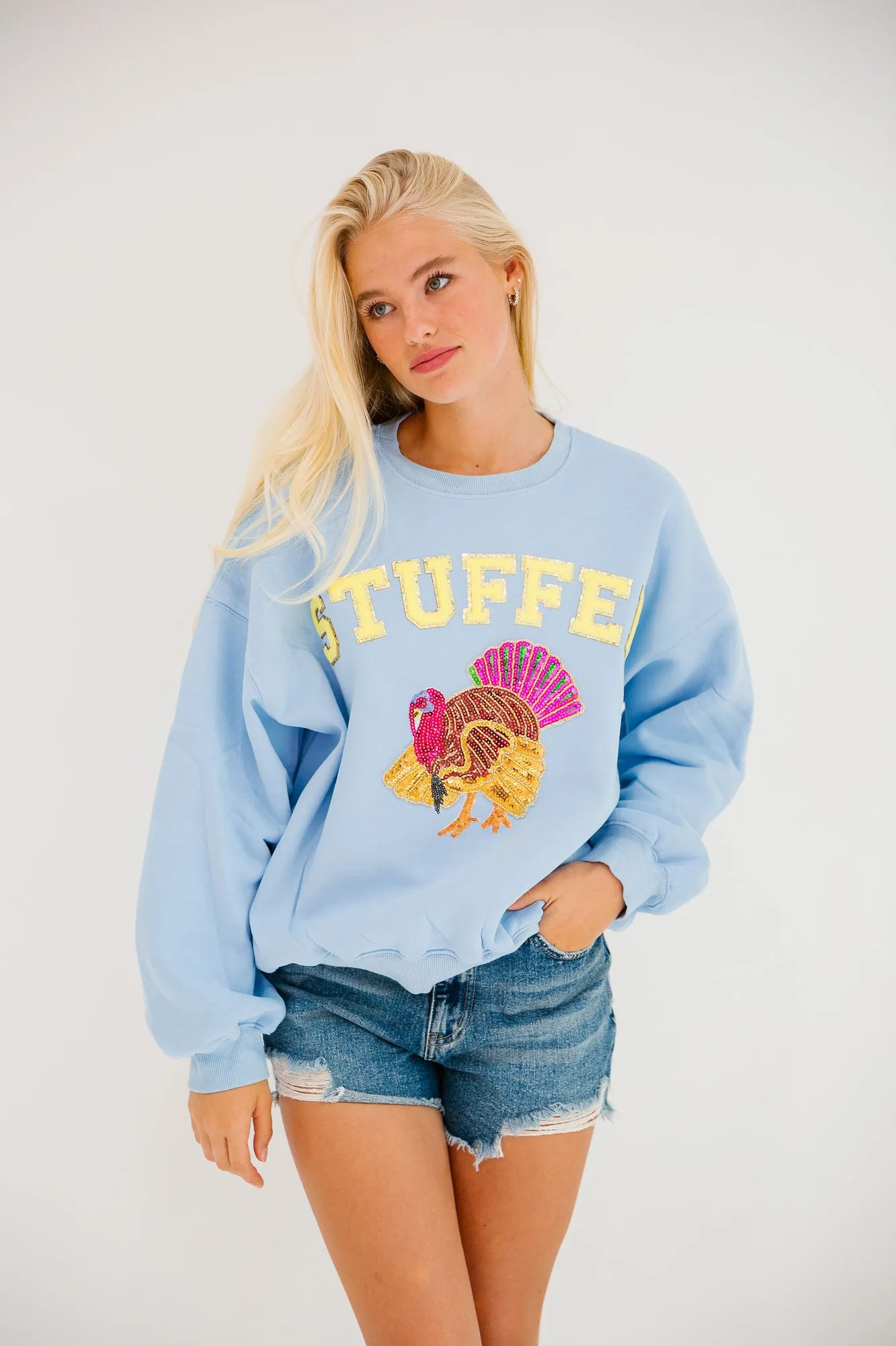 STUFFED BLUE PULLOVER