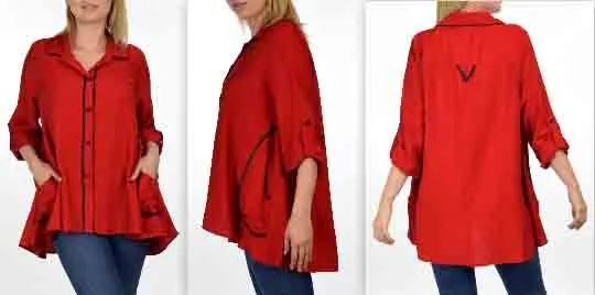 Stylish and Artsy Blouse, Designer Shirt, Plus size and Regular size lagenlook Shirt  from S to L.