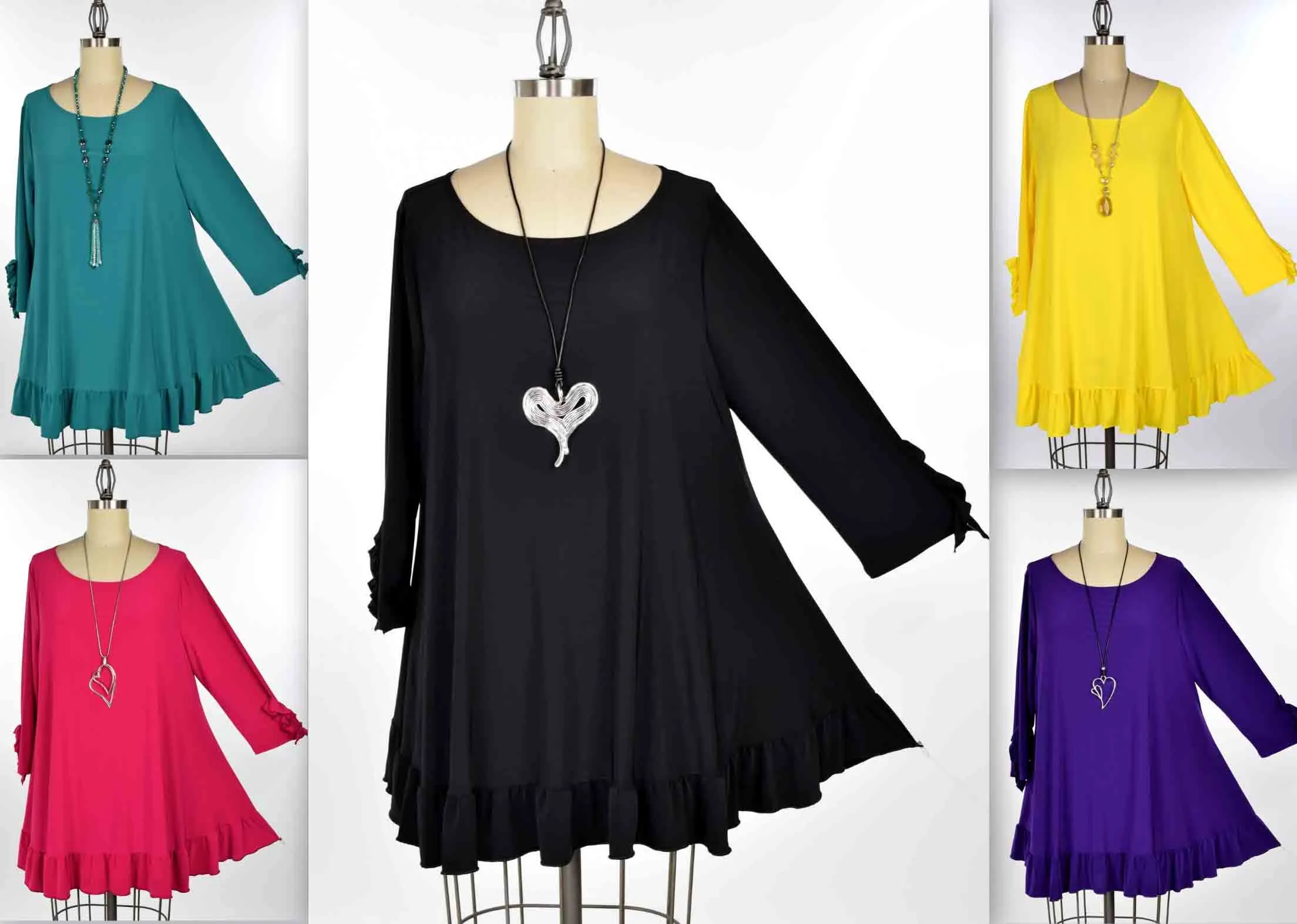 Sweetheart Plus Tunic, Simple and Elegant, Designer Tunic, Baby doll tunic, Plus size tunic XL to 3XL.
