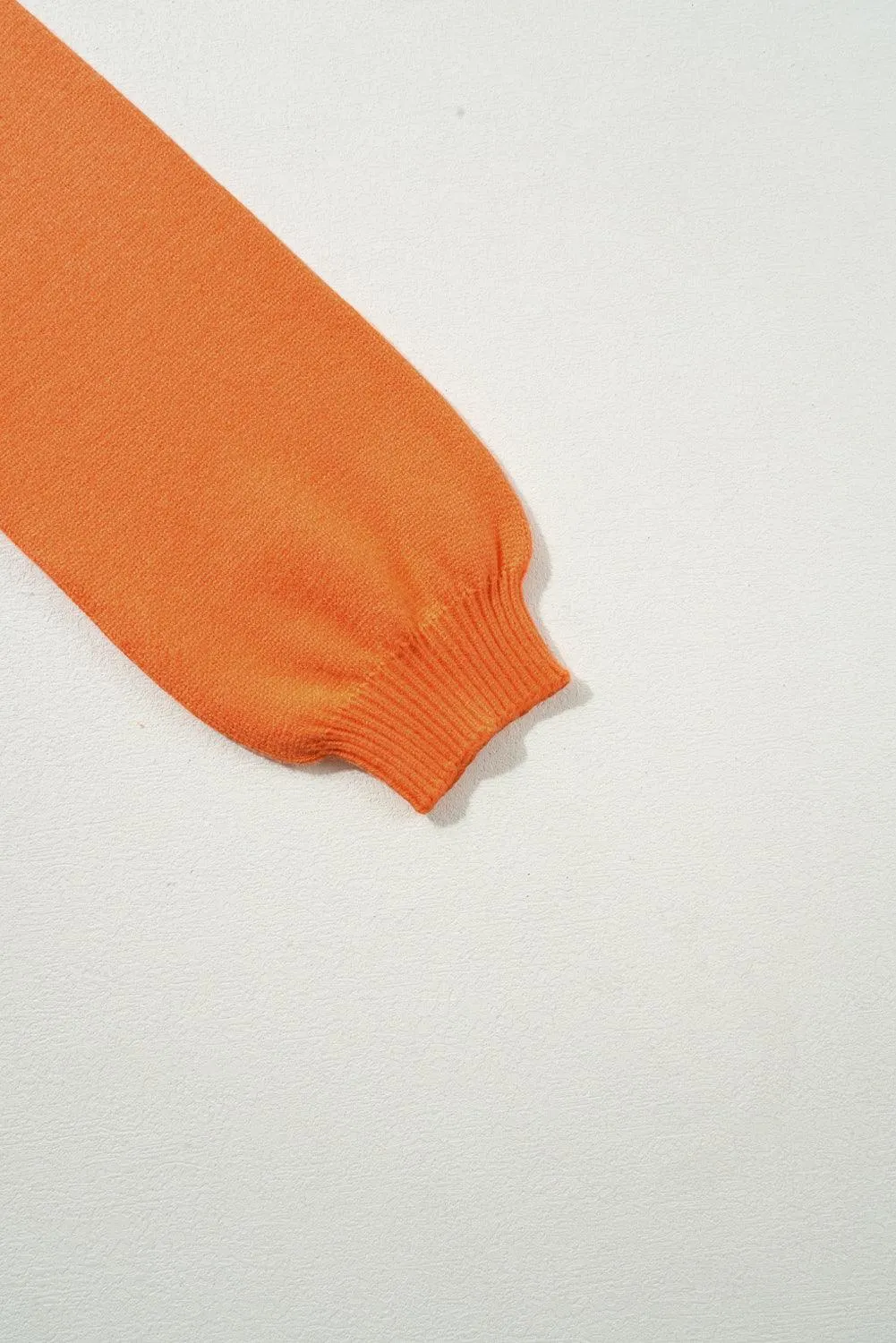 THANKSGIVING Women Sweater Round Neck Long Sleeve Orange Pullover