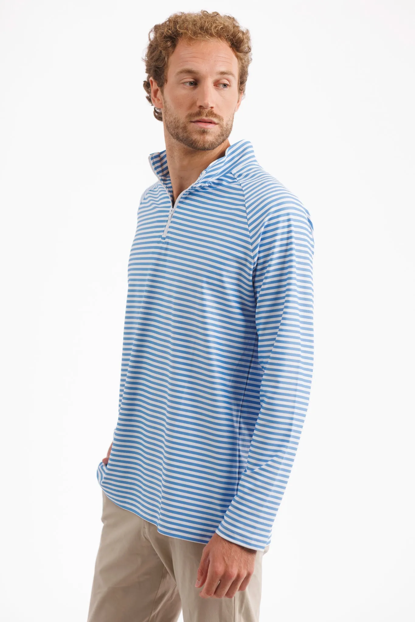 The Captain 1/4 Zip Pullover - Salty Stripe