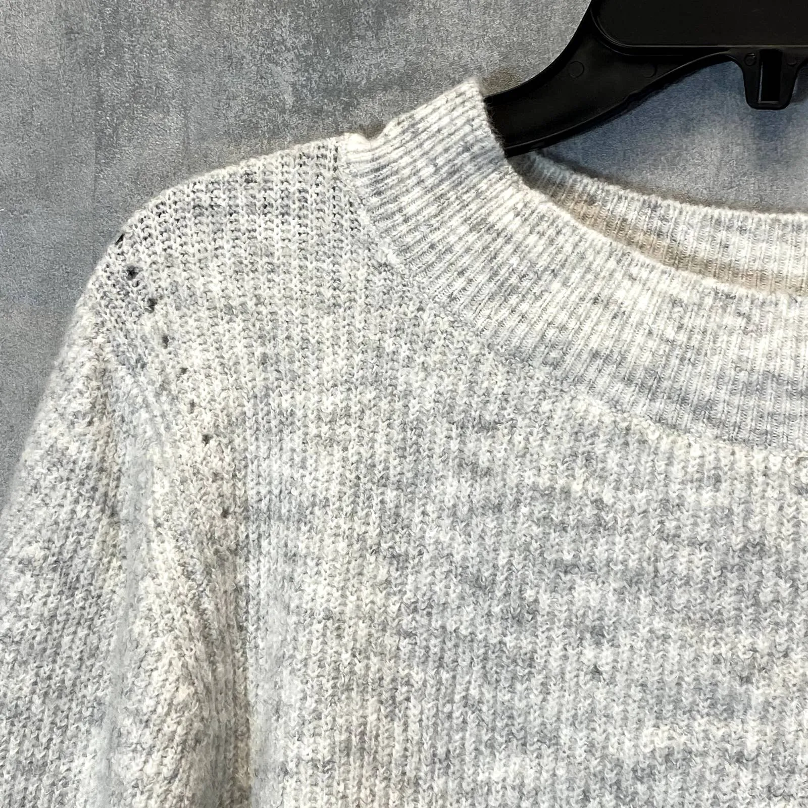 TOPSHOP Women's Gray Boat Neck Long Sleeve Ribbed Knit Pullover Sweater SZ 4-6