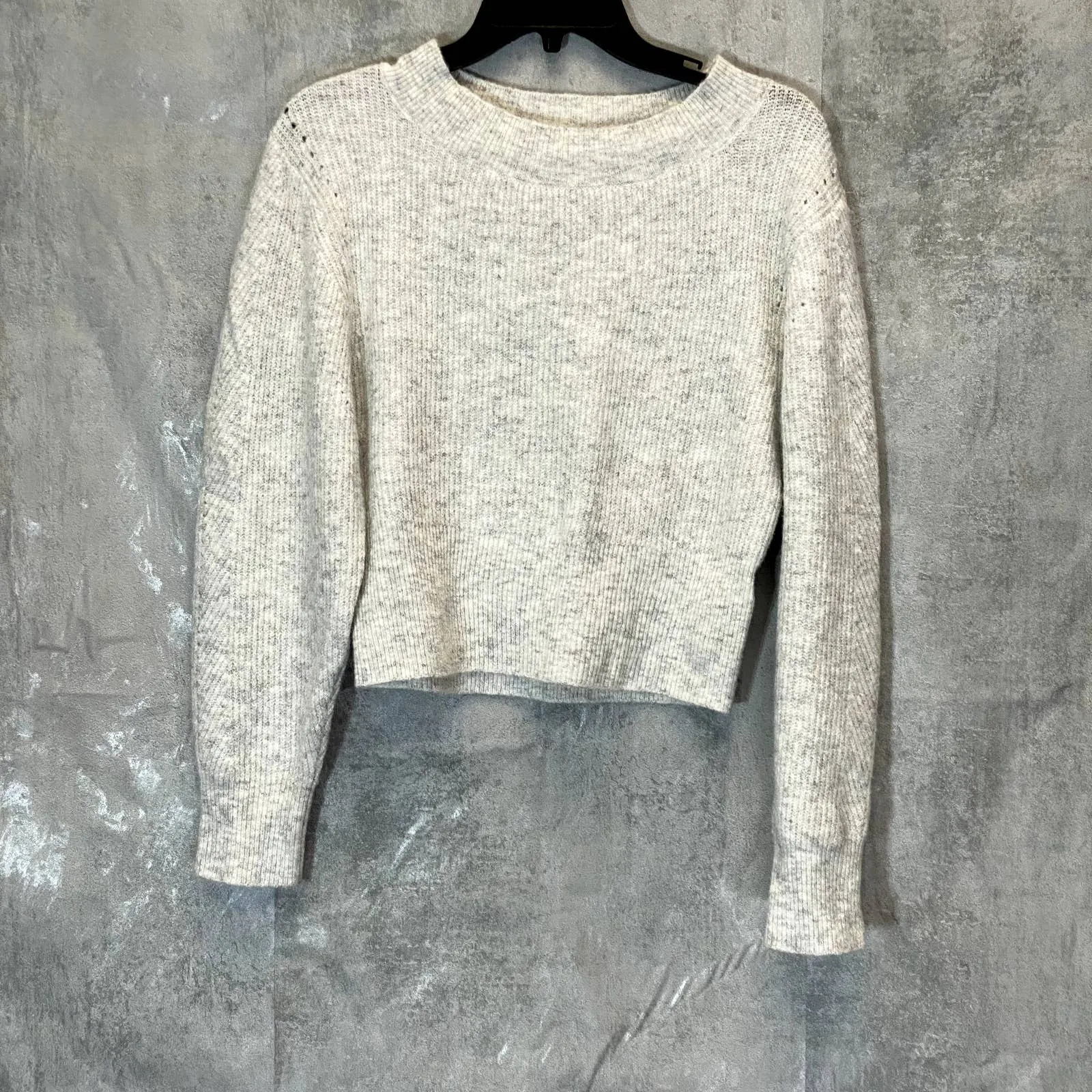TOPSHOP Women's Gray Boat Neck Long Sleeve Ribbed Knit Pullover Sweater SZ 4-6