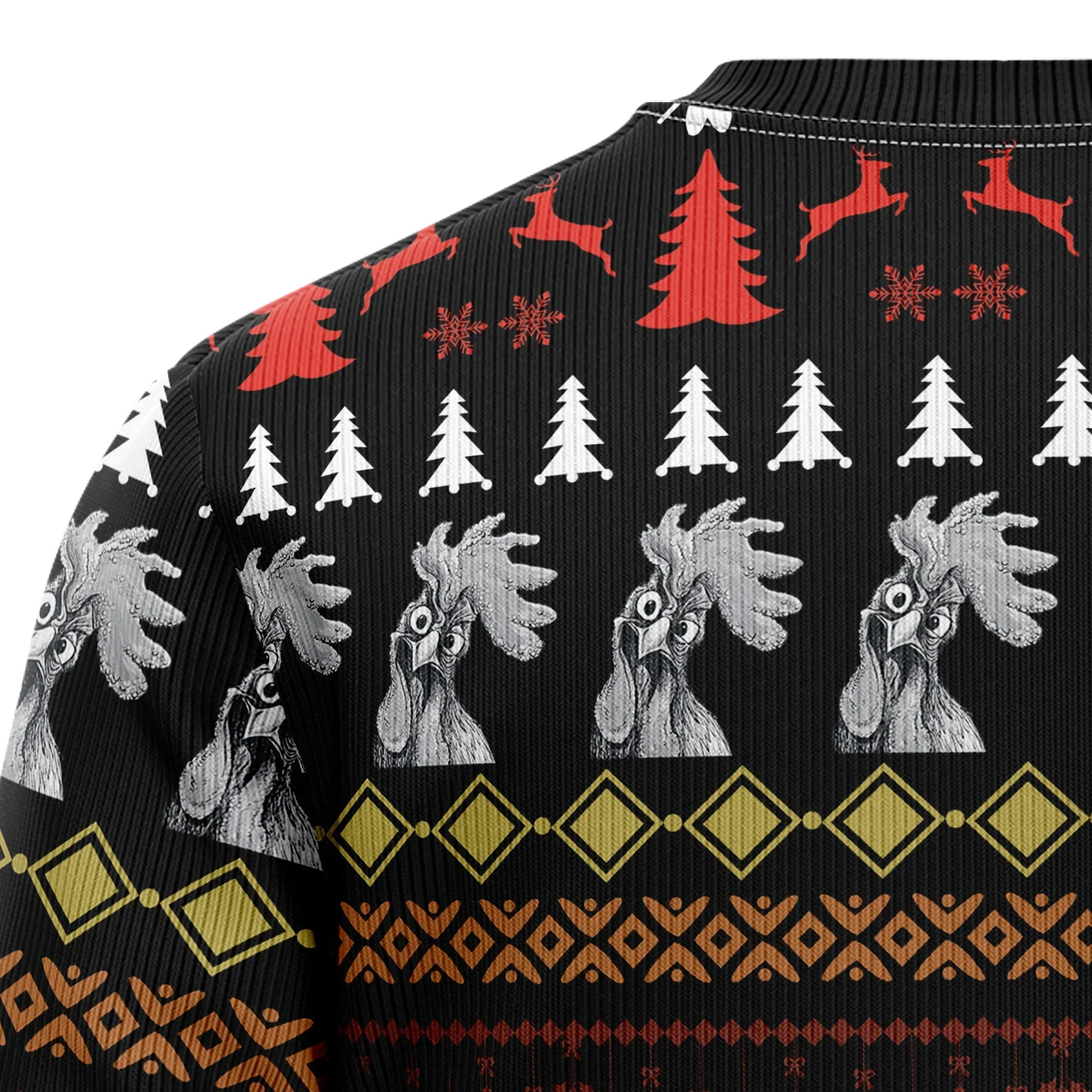 Ugly Christmas Sweater JulesRoche All-Over Print Wool Cotton