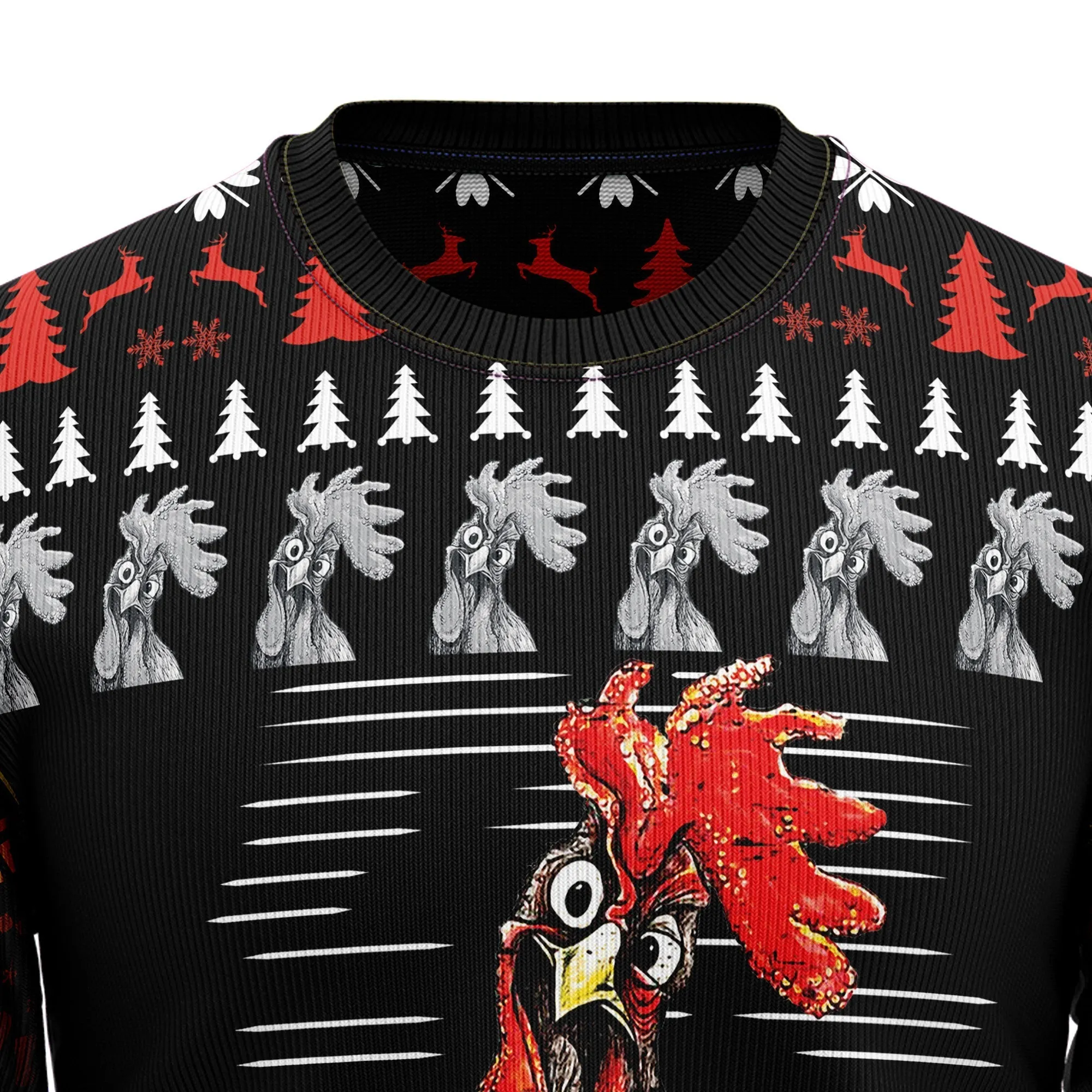 Ugly Christmas Sweater JulesRoche All-Over Print Wool Cotton