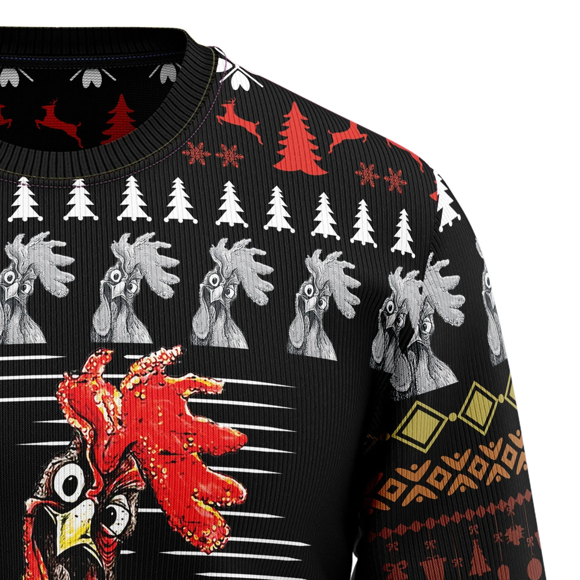 Ugly Christmas Sweater JulesRoche All-Over Print Wool Cotton