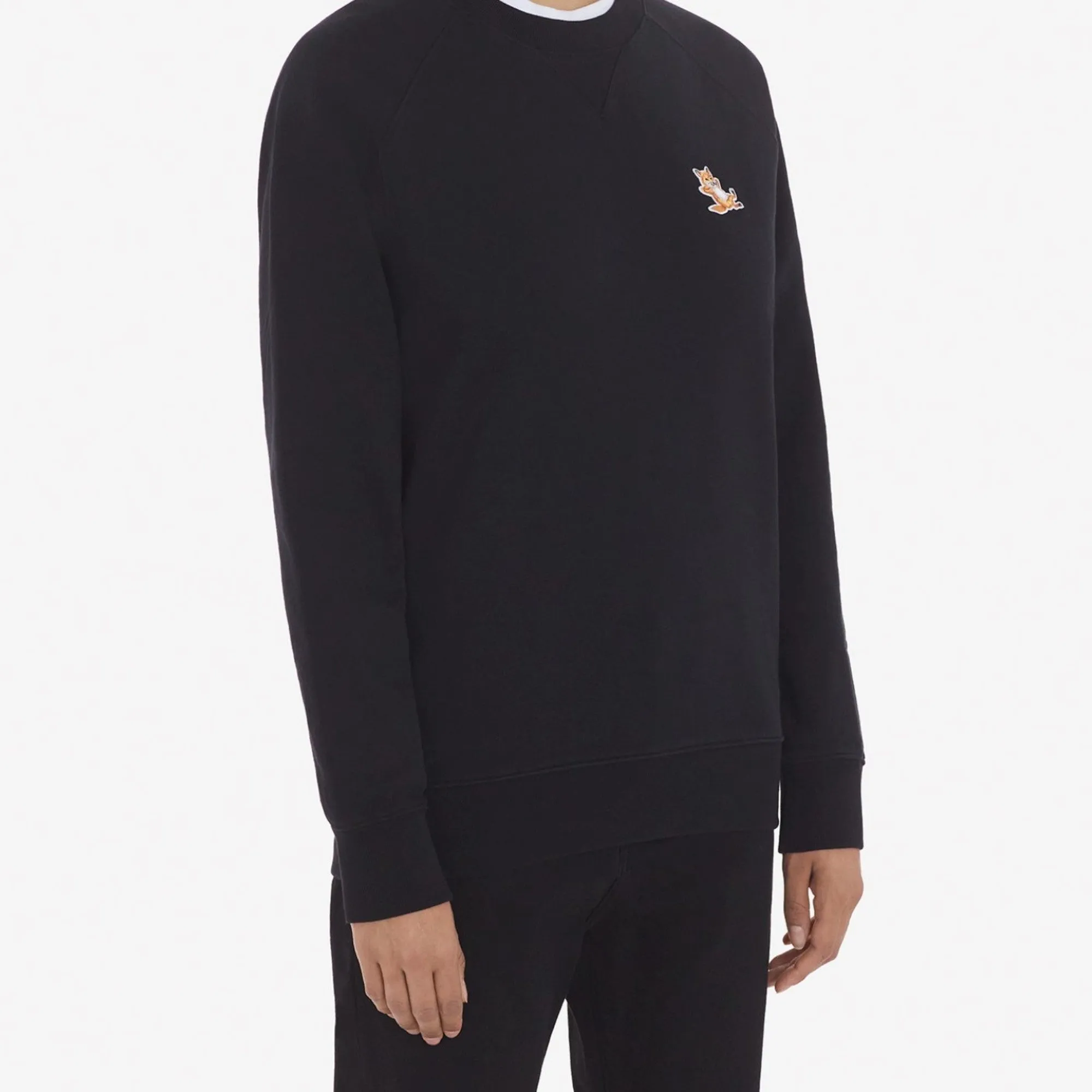 Unisex Chillax Fox Patch Classic Sweatshirt - Black