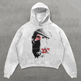 Unisex Shoot Me Now Print Long Sleeve Hoodies