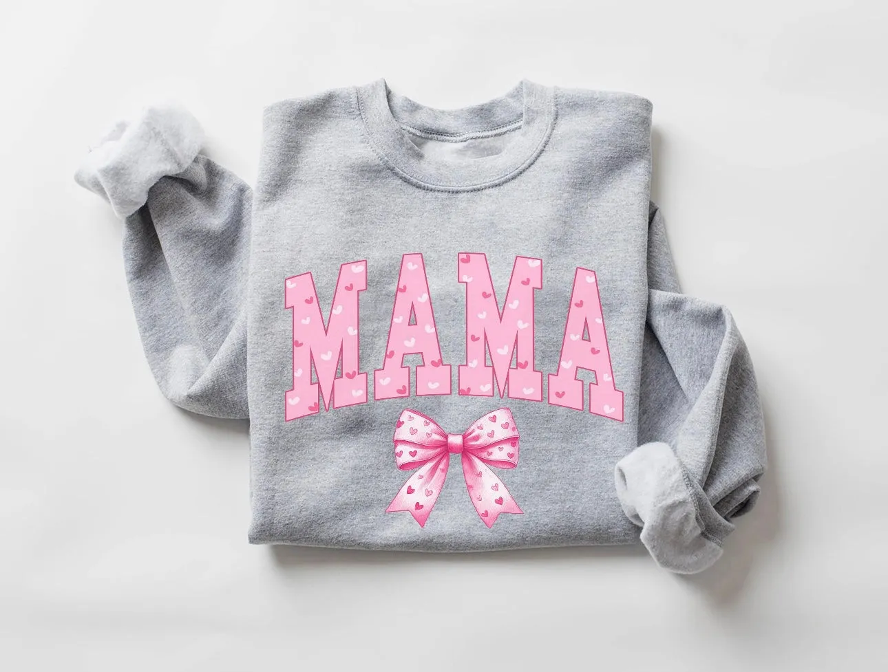 Valentine's Day Mama Bow Crewneck Sweatshirt