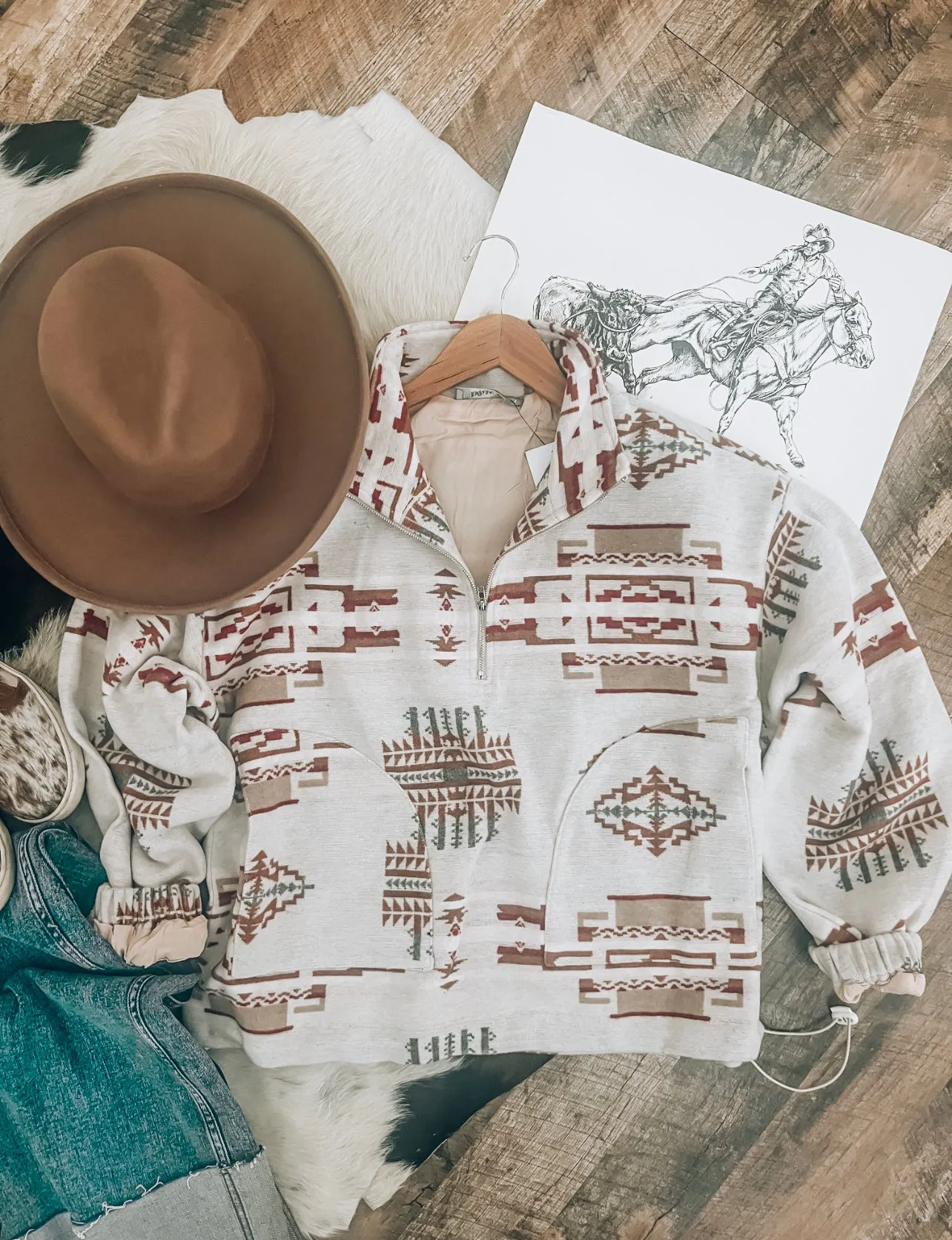Wild West Cowgirl Pullover(Taupe)
