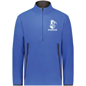 Windsor - Chill Fleece 2.0 1-2 Zip Pullover with Embroidered Knight Distressed Windsor - Royal