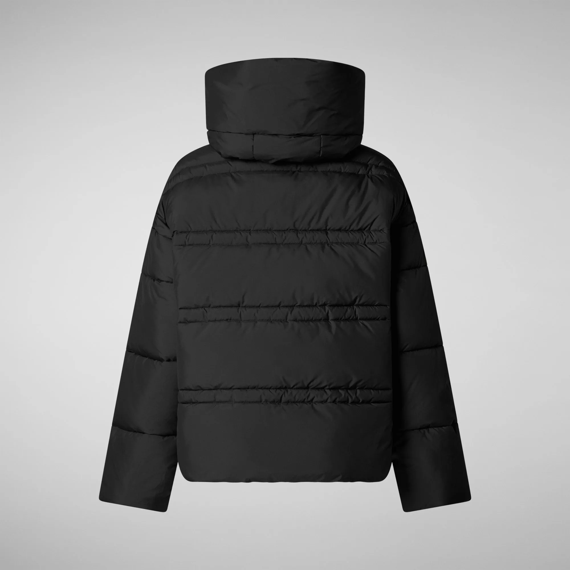 Woman's animal free hooded puffer jacket Keri in black