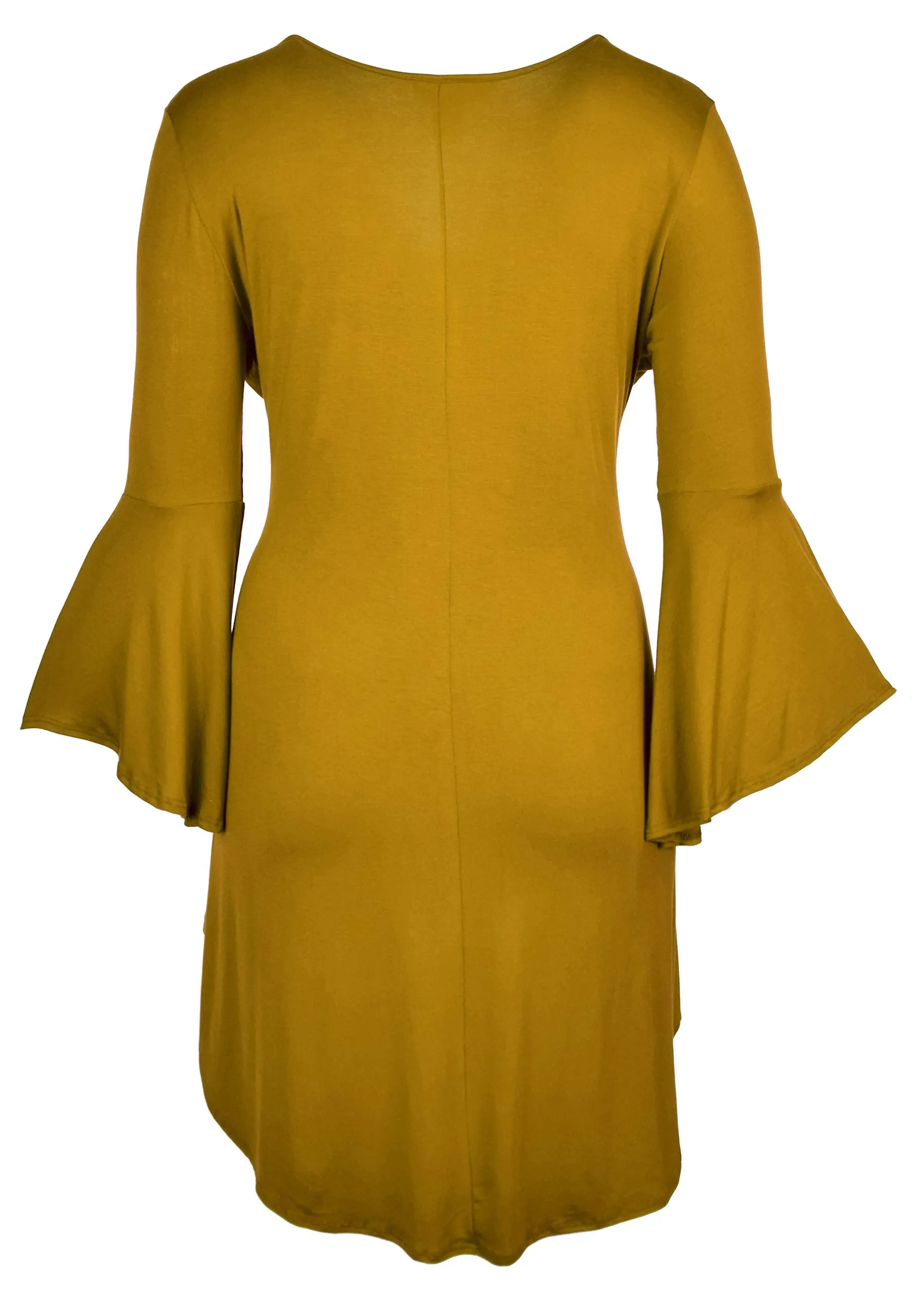Women Plus Size High Low Bell Sleeve Gothic Blouse Tunic Top