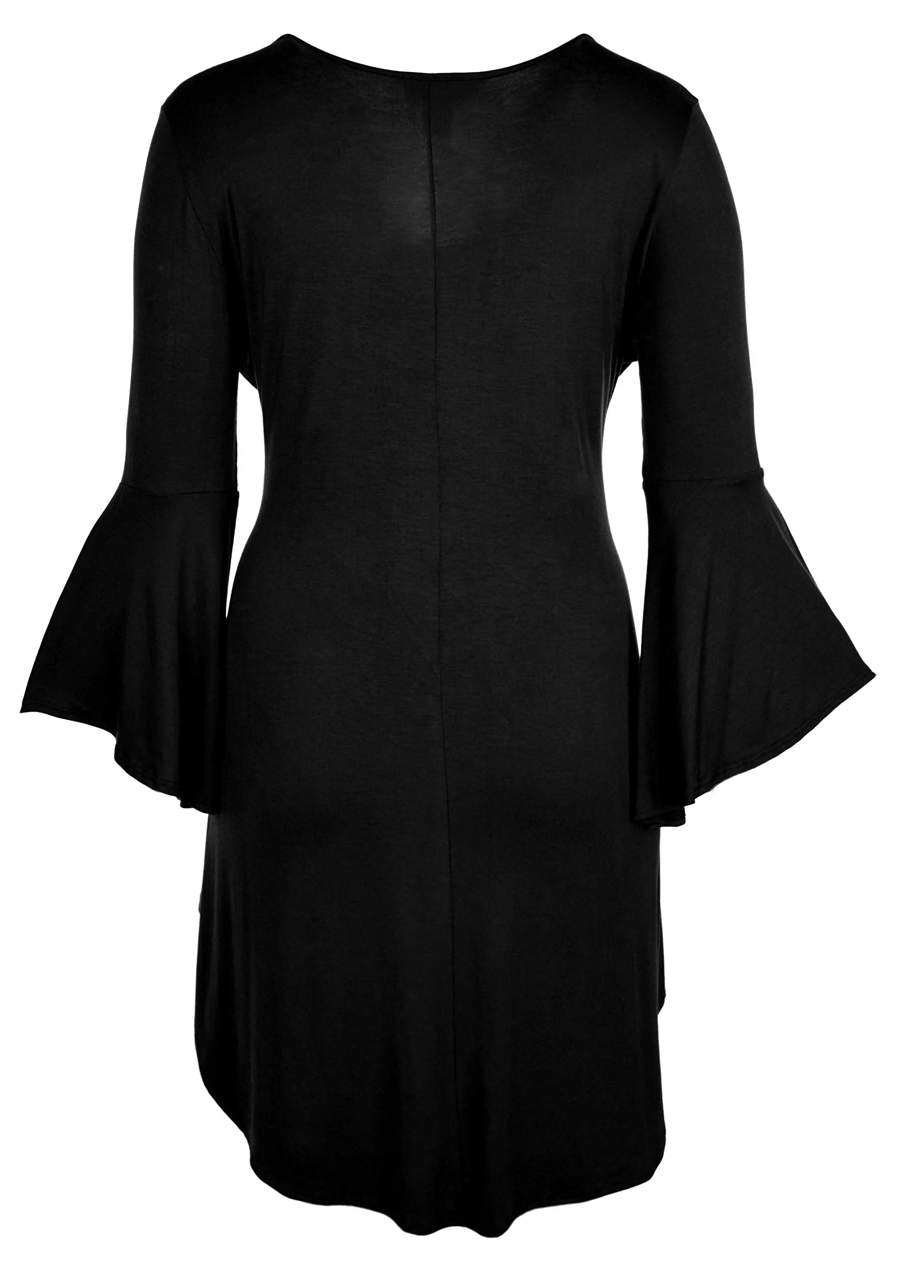 Women Plus Size High Low Bell Sleeve Gothic Blouse Tunic Top