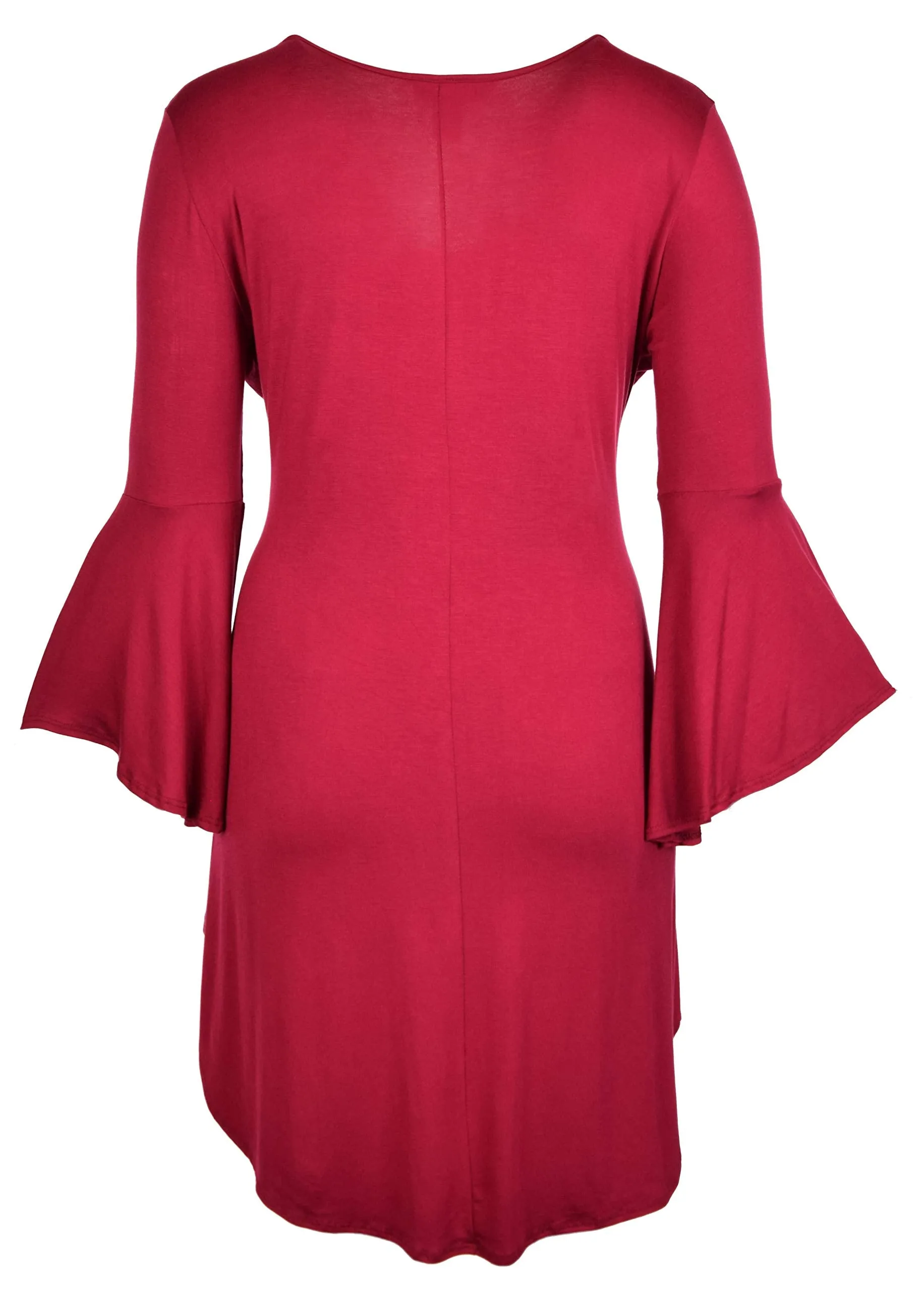Women Plus Size High Low Bell Sleeve Gothic Blouse Tunic Top