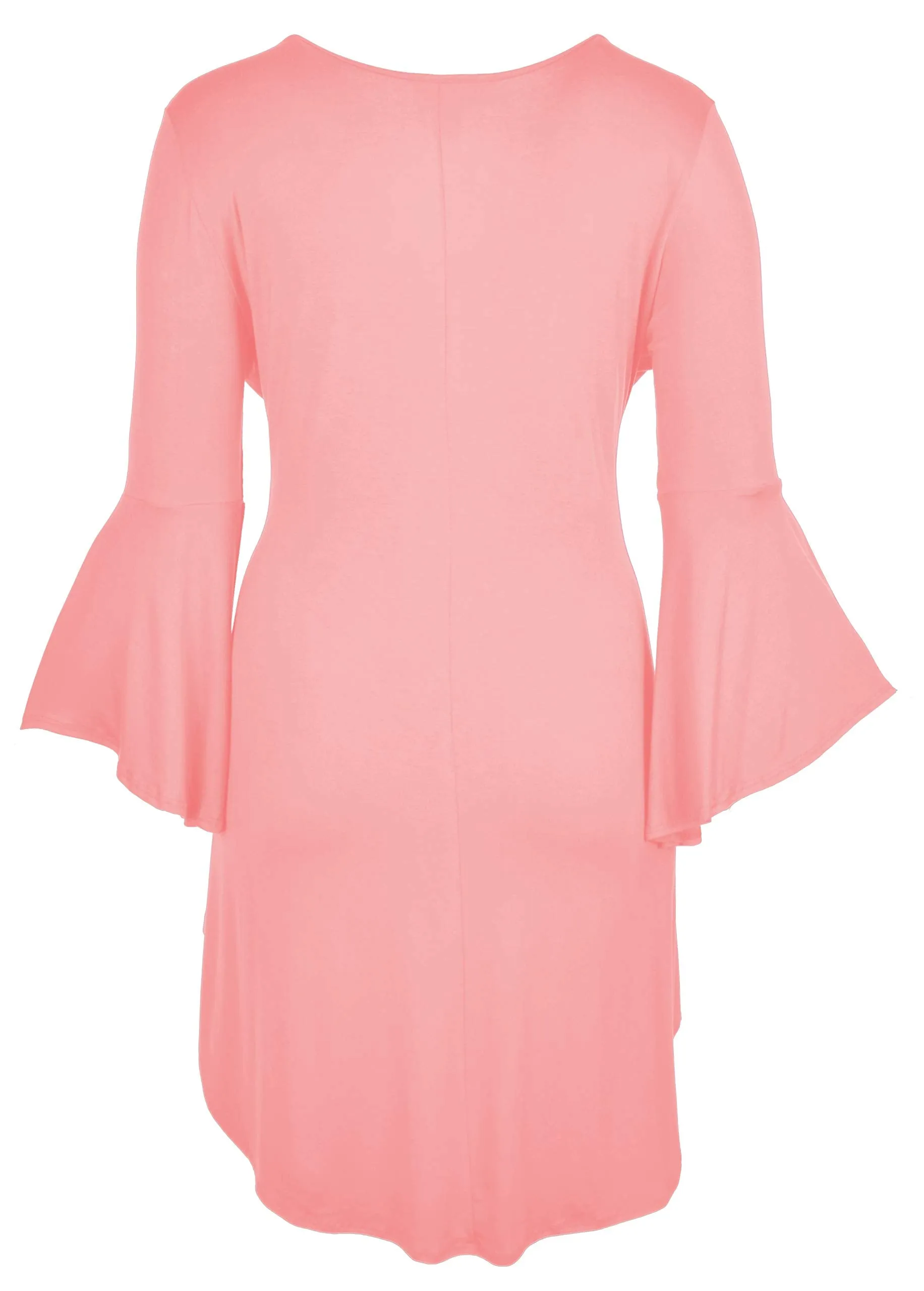 Women Plus Size High Low Bell Sleeve Gothic Blouse Tunic Top