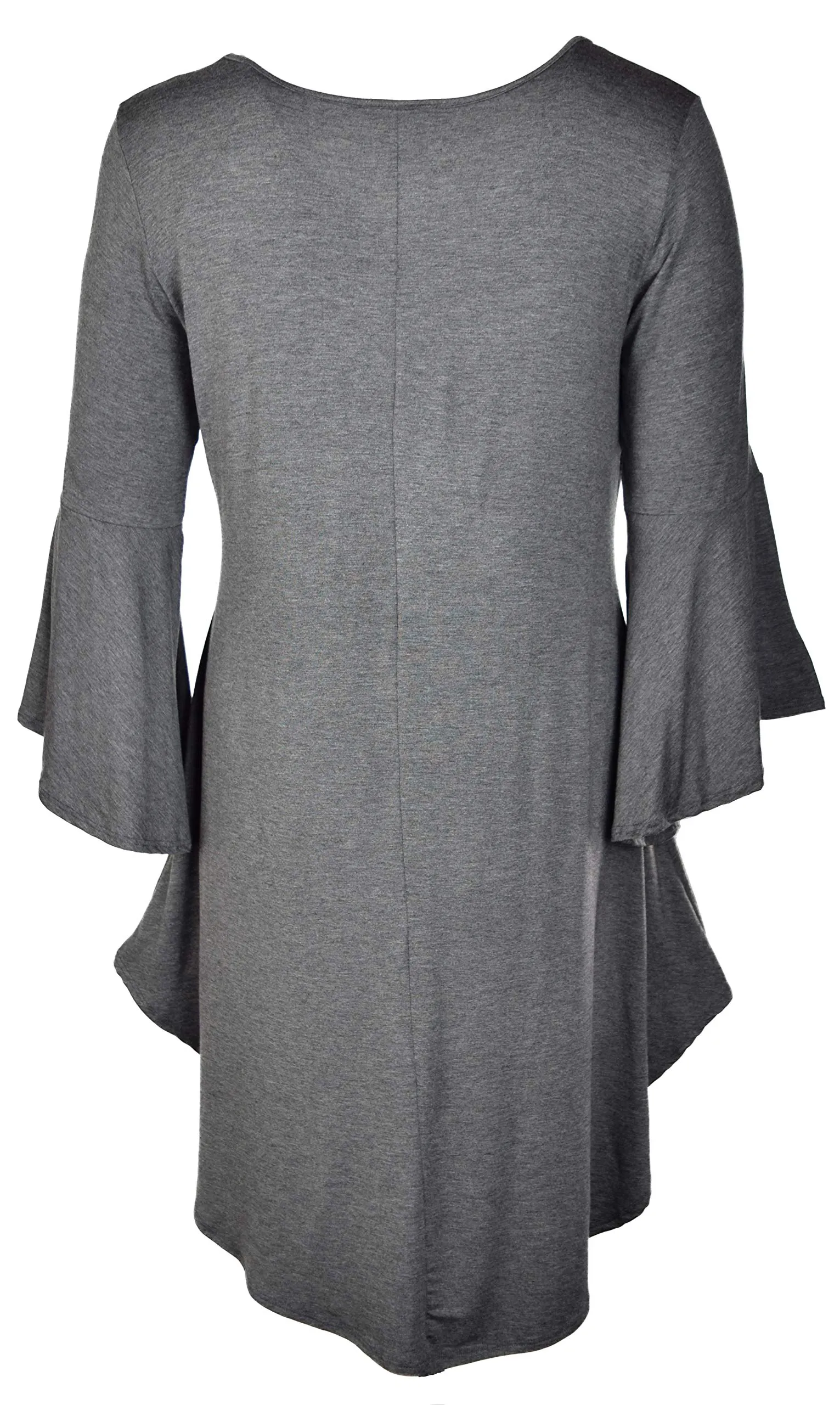 Women Plus Size High Low Bell Sleeve Gothic Blouse Tunic Top