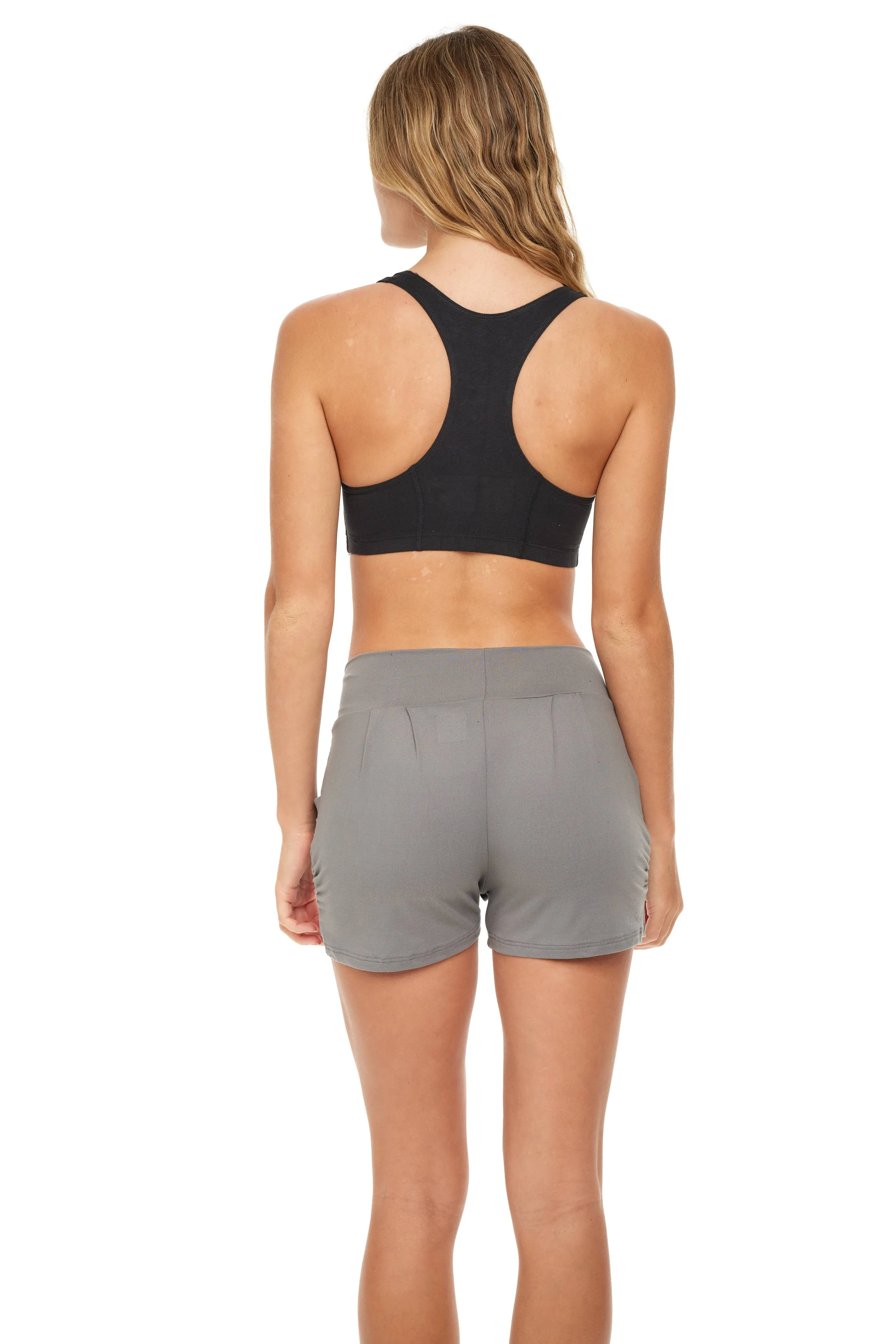 Womens's Cotton 4 Way Stretch Racer Back Pullover Sports Bra