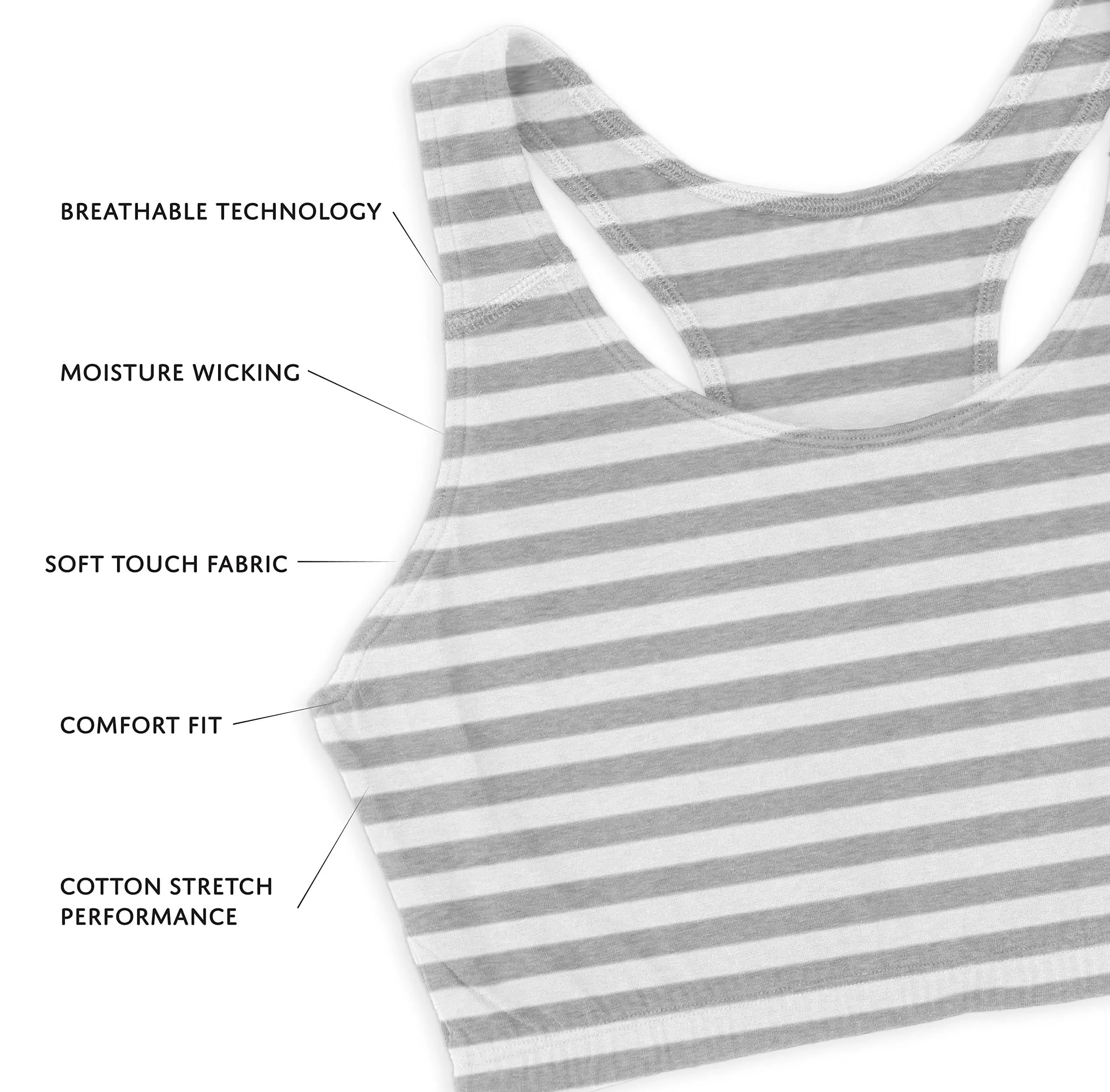 Womens's Cotton 4 Way Stretch Racer Back Pullover Sports Bra